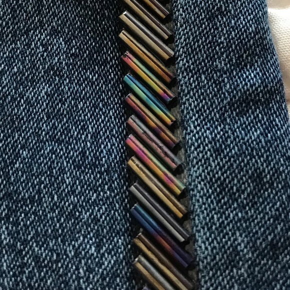 NWT DG2 5-pocket blue jeans with beaded tuxedo stripe—virtual stretch (16P) - Picture 9 of 16